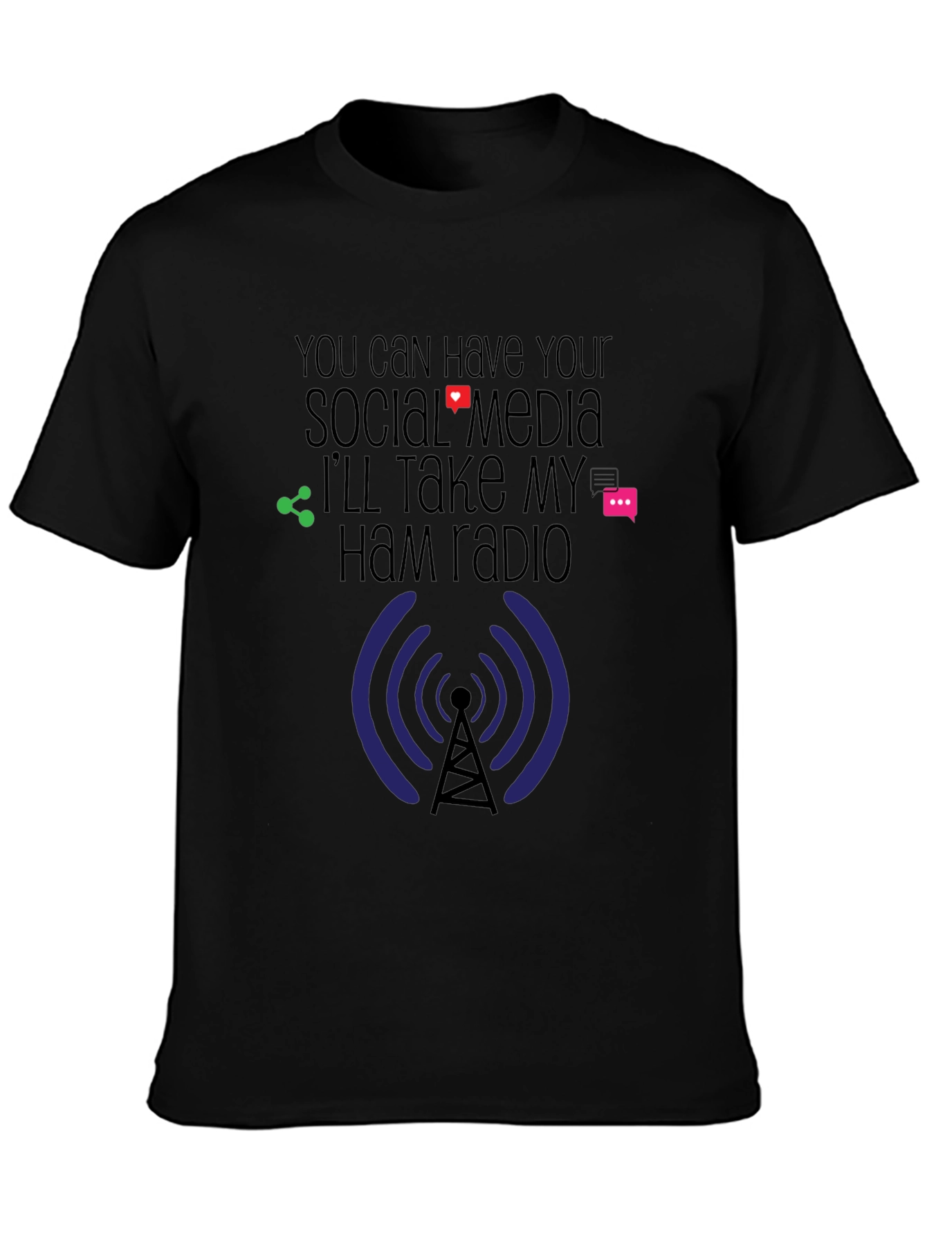 Ham Radio Social Media T-Shirt