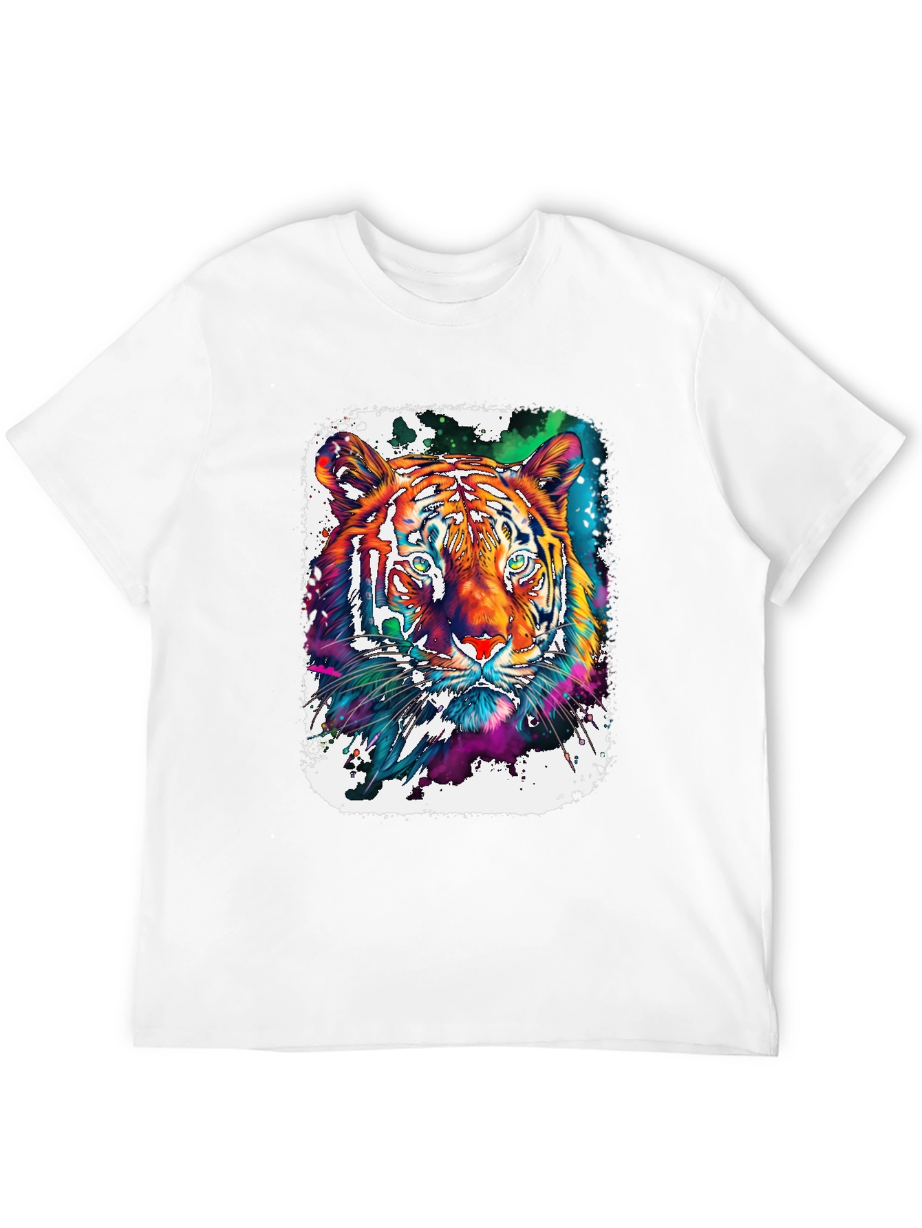 Vivid Tiger Graphic T-Shirt - Black