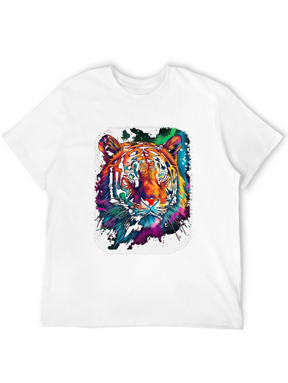 Vivid Tiger Graphic T-Shirt - Black