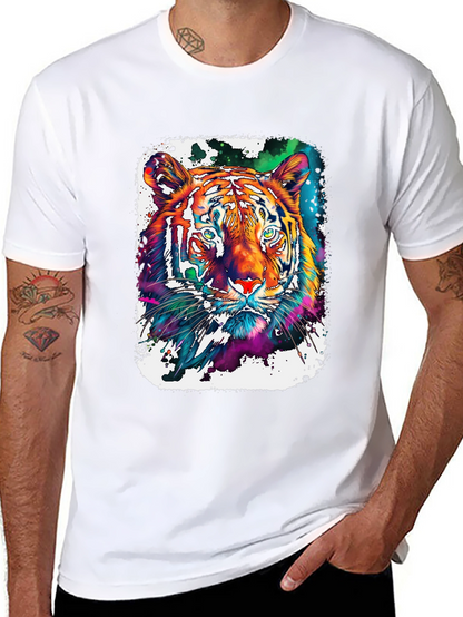 Vivid Tiger Graphic T-Shirt - Black