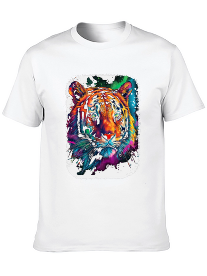 Vivid Tiger Graphic T-Shirt - Black