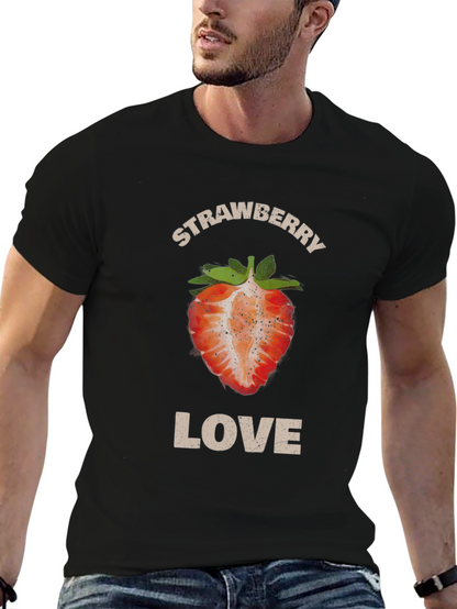 Strawberry Love Graphic T-Shirt - Stylish Fruit Tee
