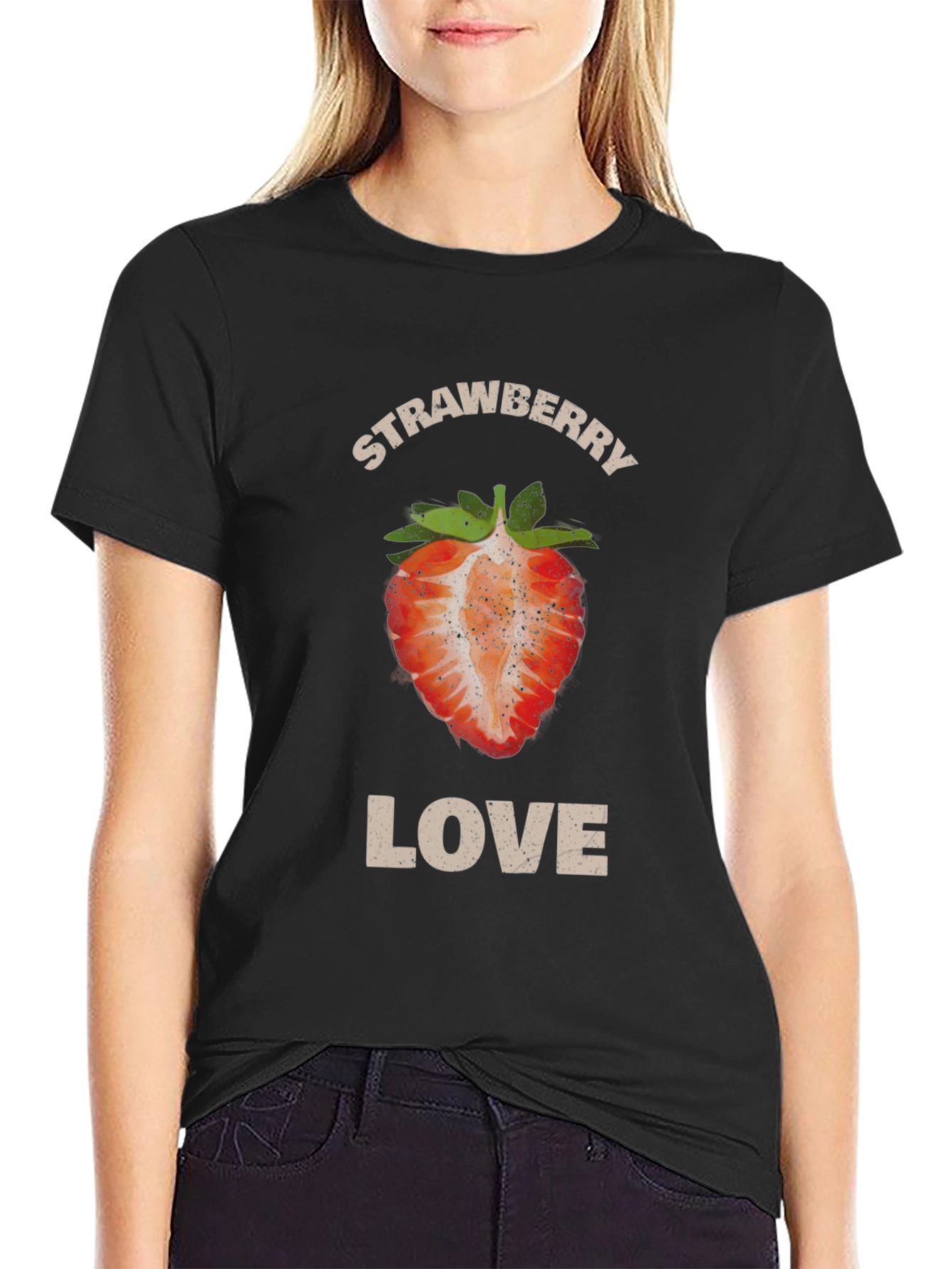 Strawberry Love Graphic T-Shirt - Stylish Fruit Tee