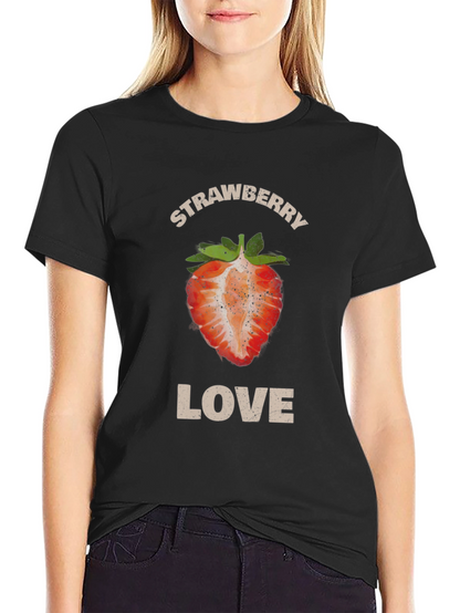 Strawberry Love Graphic T-Shirt - Stylish Fruit Tee