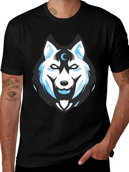 Wolf Moon Graphic Tee - Black Cotton Blend