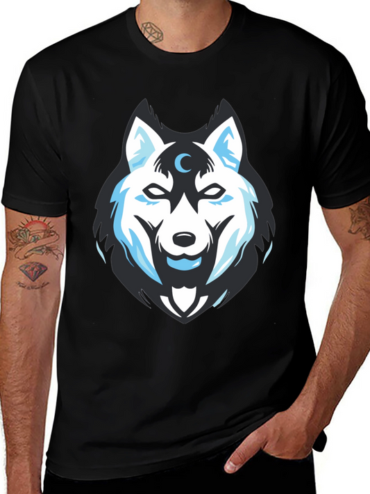 Wolf Moon Graphic Tee - Black Cotton Blend