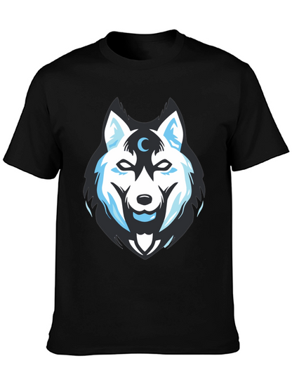 Wolf Moon Graphic Tee - Black Cotton Blend