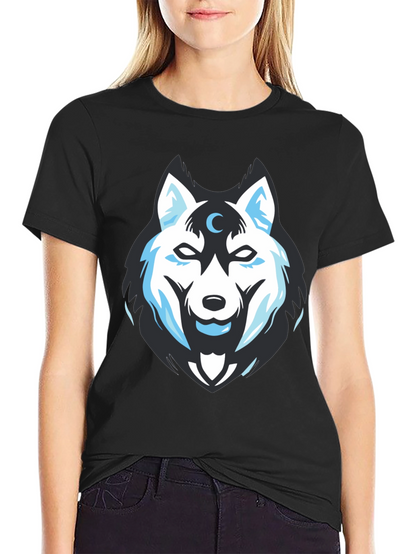 Wolf Moon Graphic Tee - Black Cotton Blend