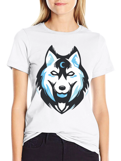 Wolf Moon Graphic Tee - Black Cotton Blend