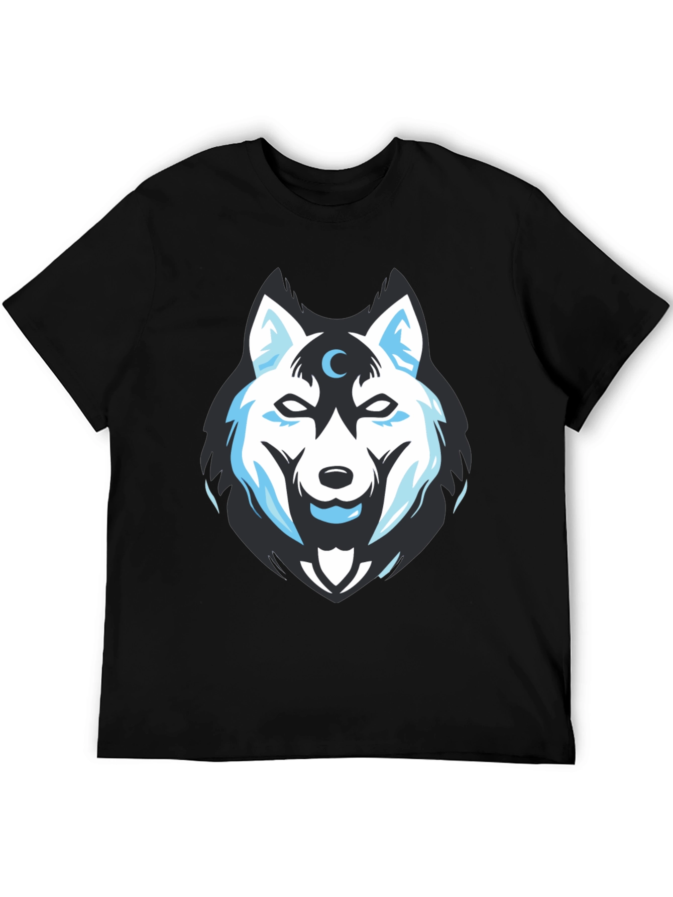 Wolf Moon Graphic Tee - Black Cotton Blend