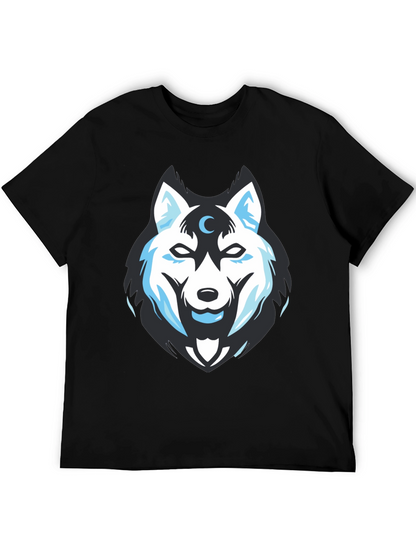 Wolf Moon Graphic Tee - Black Cotton Blend