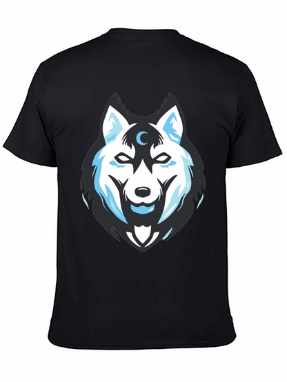 Wolf Moon Graphic Tee - Black Cotton Blend