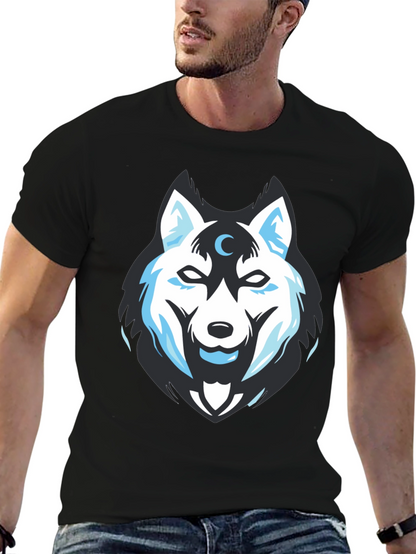 Wolf Moon Graphic Tee - Black Cotton Blend