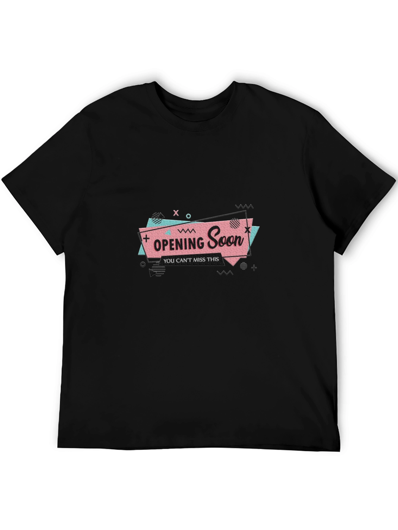 Opening Soon Graphic Tee - Black Cotton T-Shirt