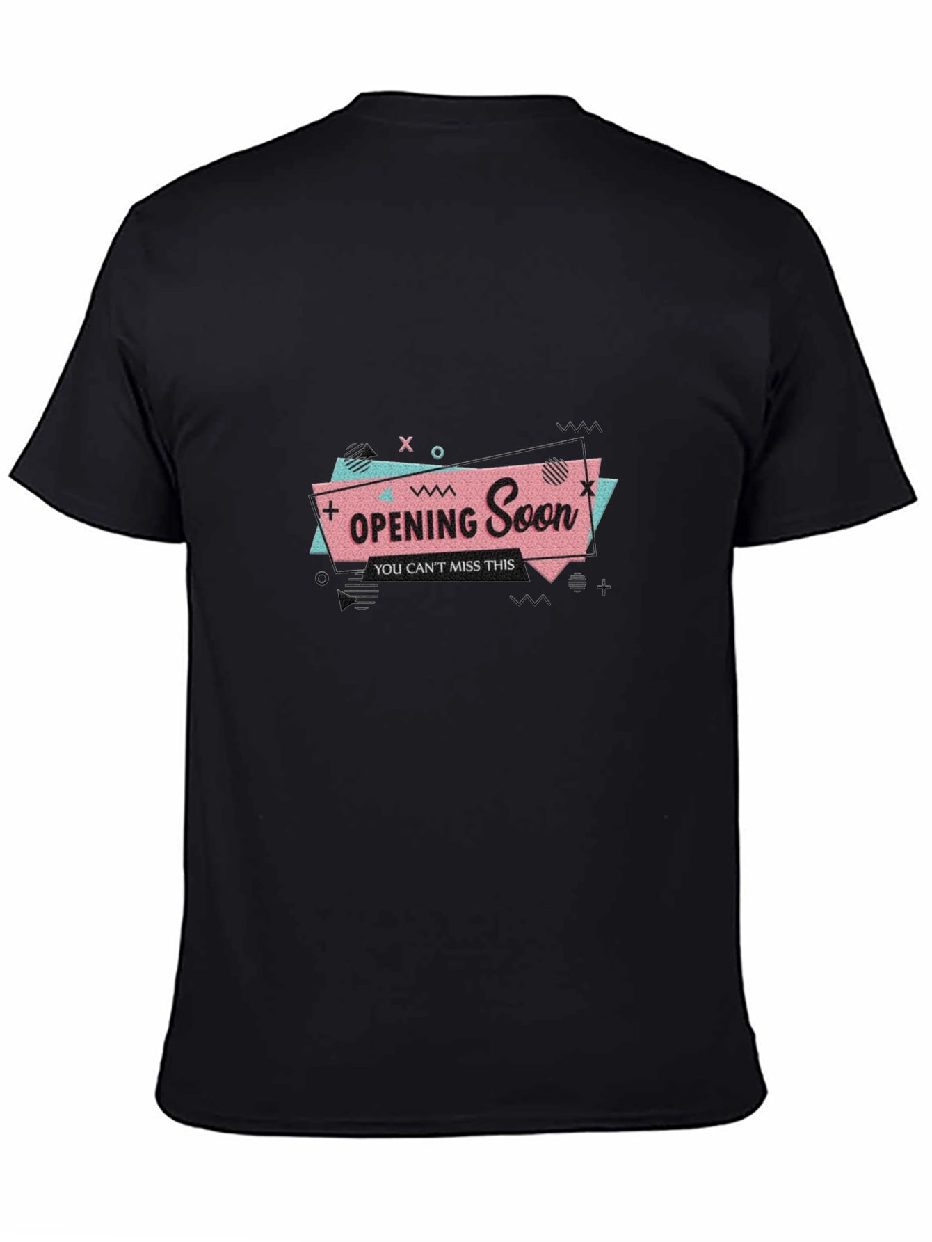 Opening Soon Graphic Tee - Black Cotton T-Shirt