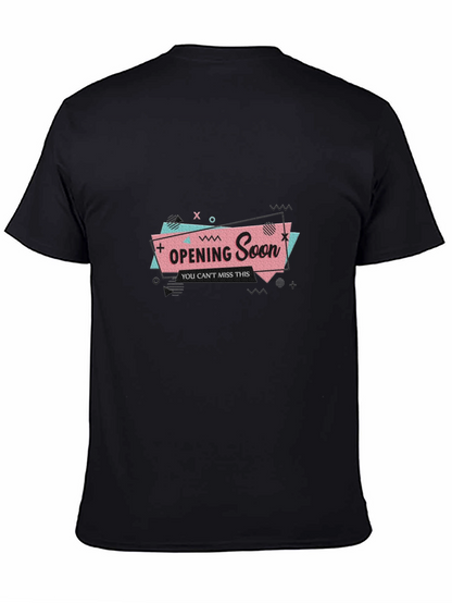 Opening Soon Graphic Tee - Black Cotton T-Shirt