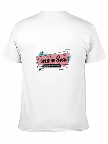 Opening Soon Graphic Tee - Black Cotton T-Shirt