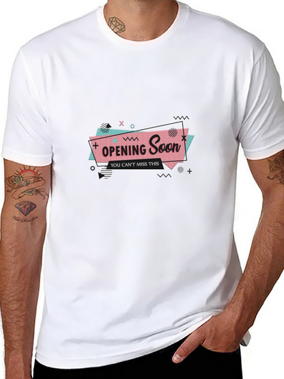 Opening Soon Graphic Tee - Black Cotton T-Shirt