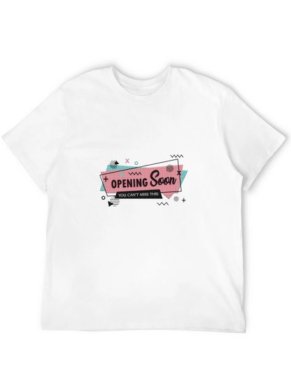 Opening Soon Graphic Tee - Black Cotton T-Shirt