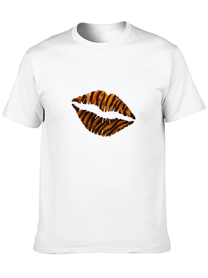 Tiger Stripe Lips Black T-Shirt