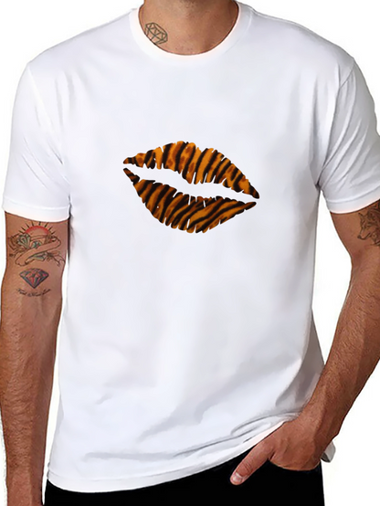 Tiger Stripe Lips Black T-Shirt