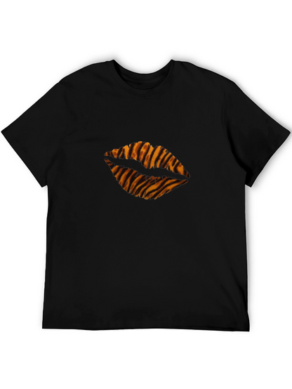 Tiger Stripe Lips Black T-Shirt