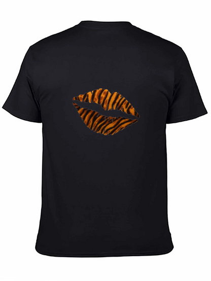 Tiger Stripe Lips Black T-Shirt