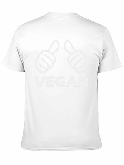 Vegan Thumbs Up Graphic Tee - Black Cotton T-Shirt