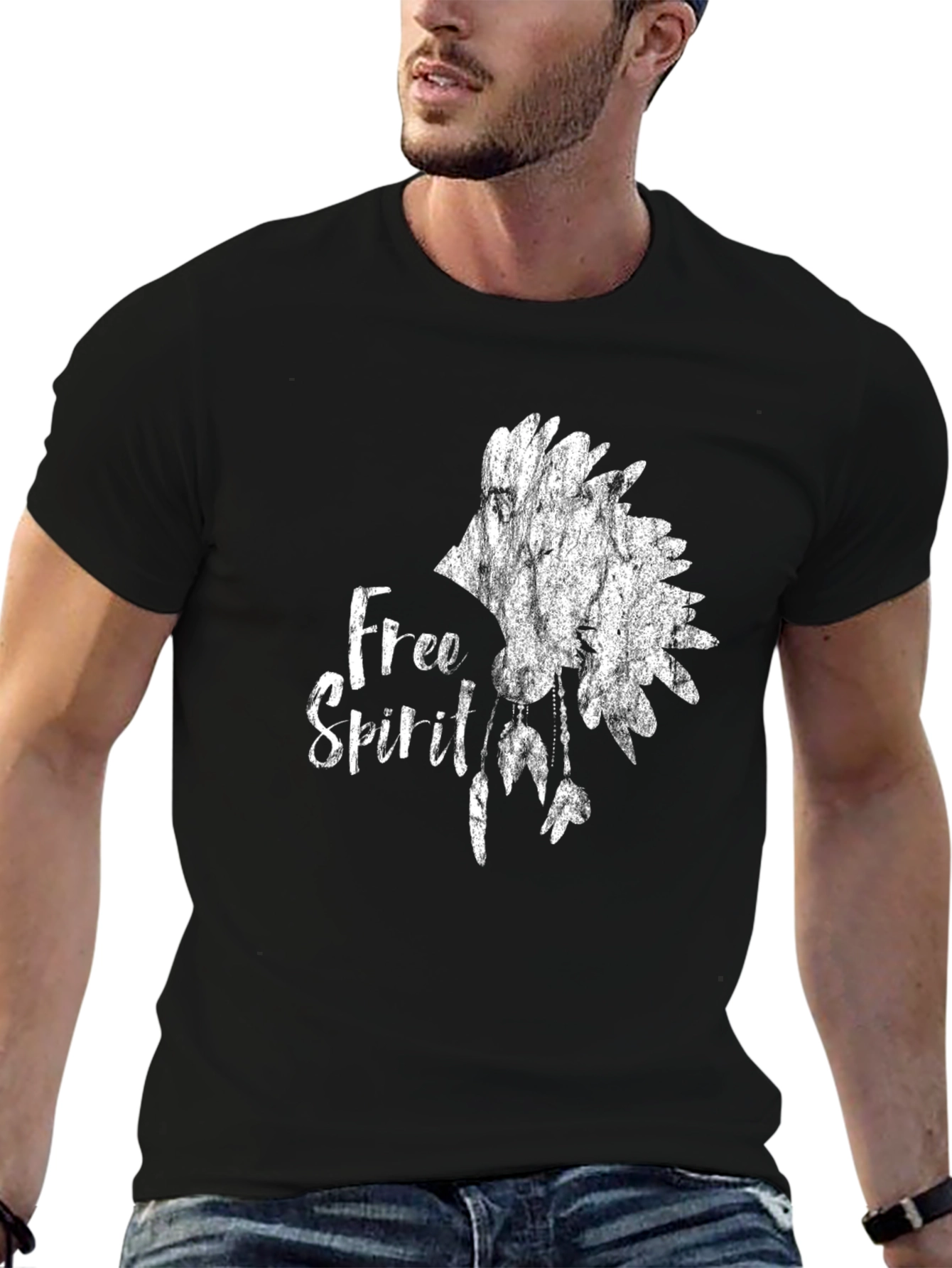 Free Spirit Graphic Tee - Stylish Black T-Shirt