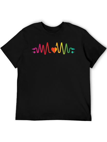 Rainbow Heartbeat Graphic T-Shirt - Stylish & Unique