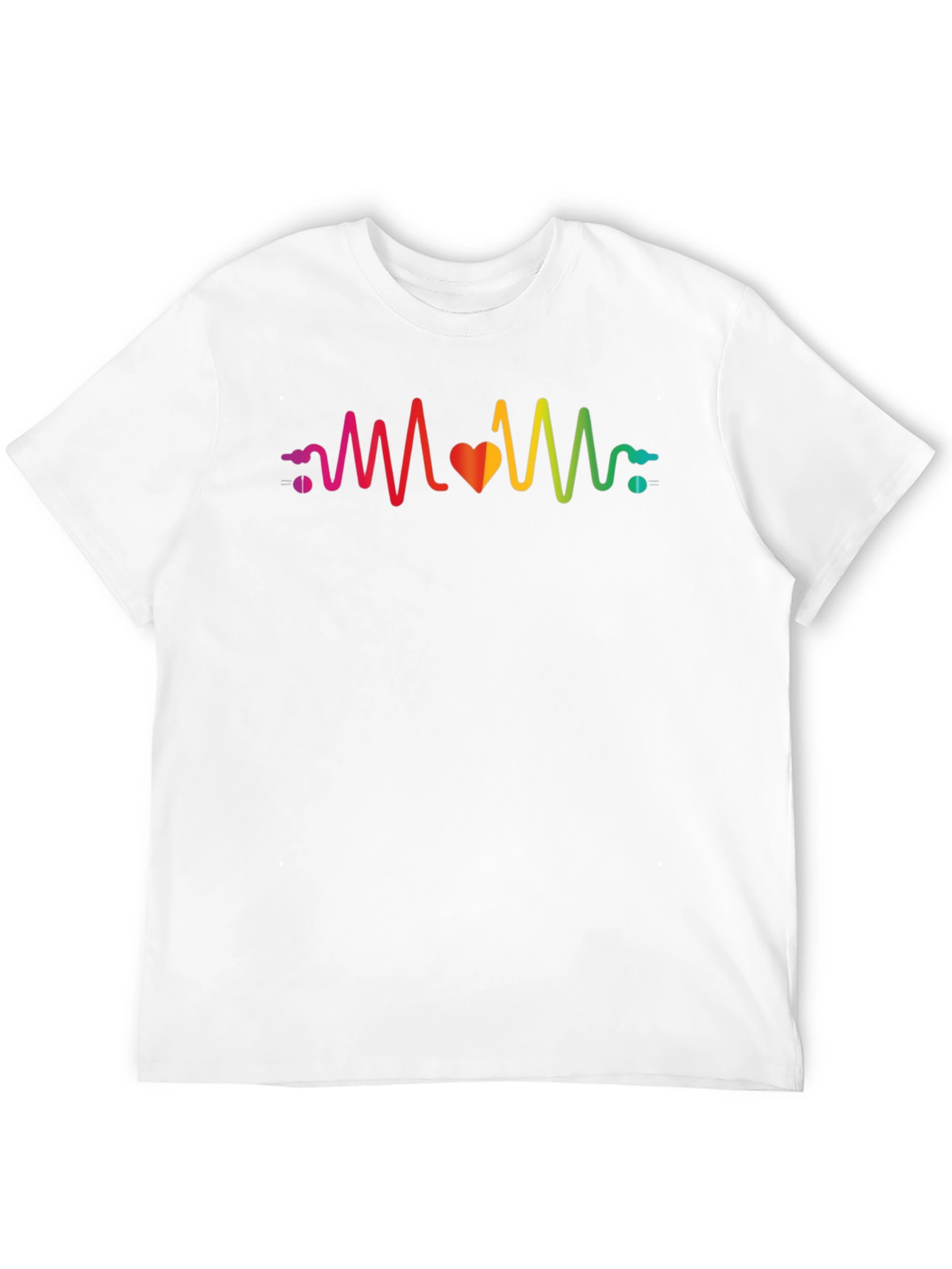 Rainbow Heartbeat Graphic T-Shirt - Stylish & Unique