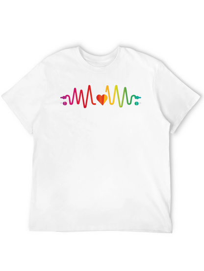 Rainbow Heartbeat Graphic T-Shirt - Stylish & Unique