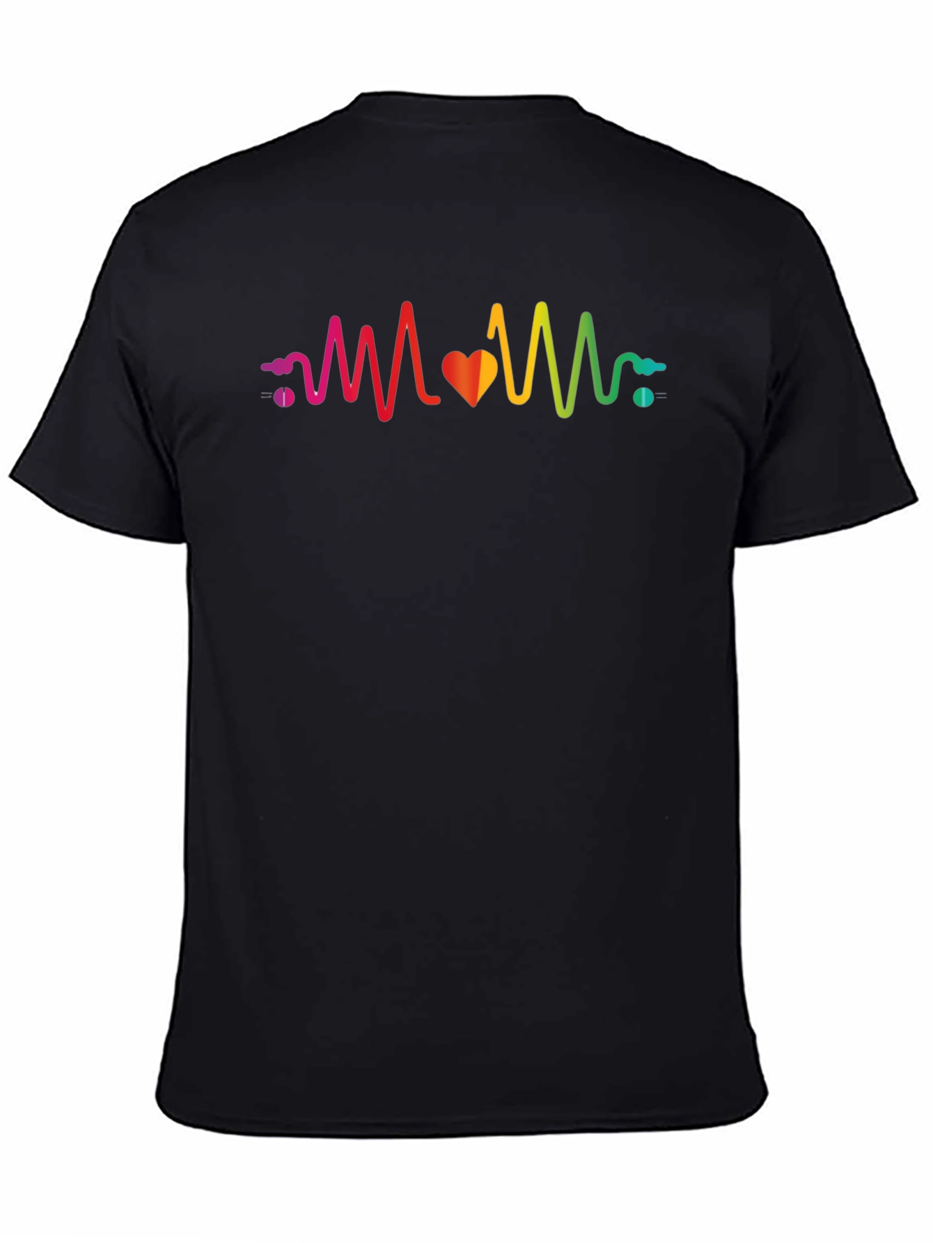 Rainbow Heartbeat Graphic T-Shirt - Stylish & Unique