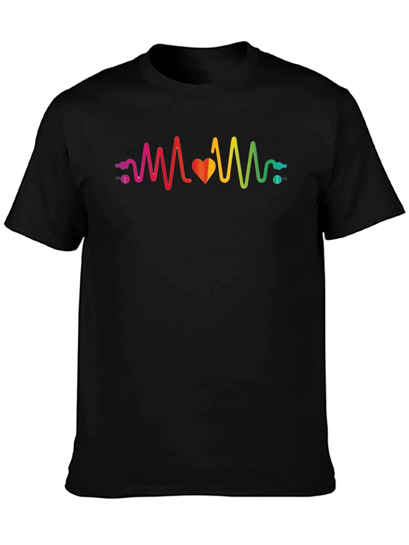 Rainbow Heartbeat Graphic T-Shirt - Stylish & Unique