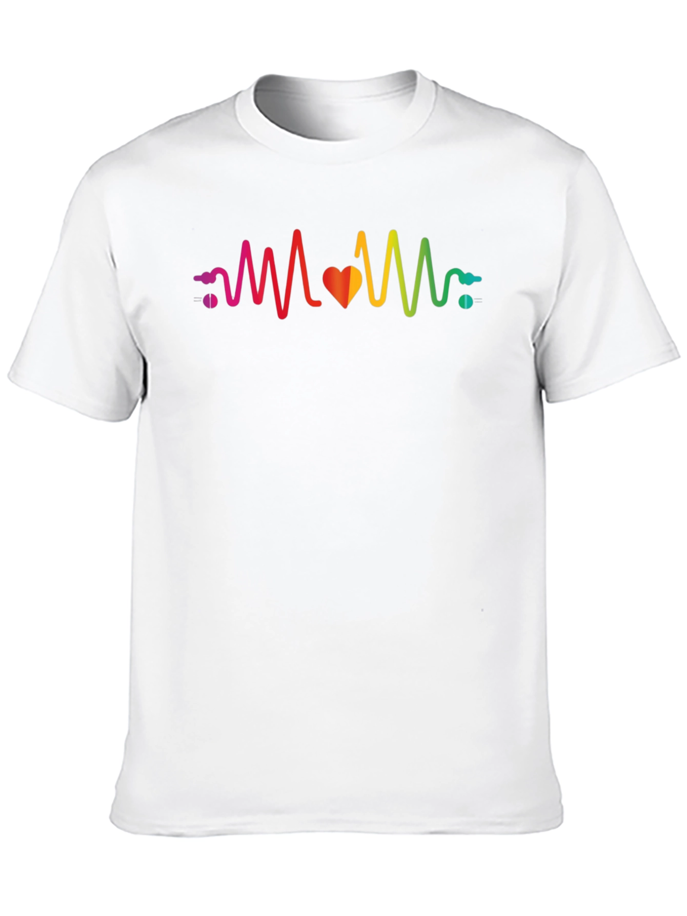 Rainbow Heartbeat Graphic T-Shirt - Stylish & Unique