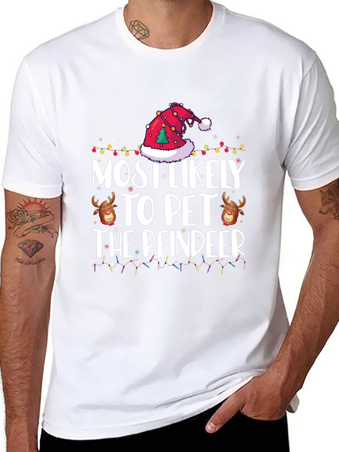 Most Likely to Pet the Reindeer Christmas Tee