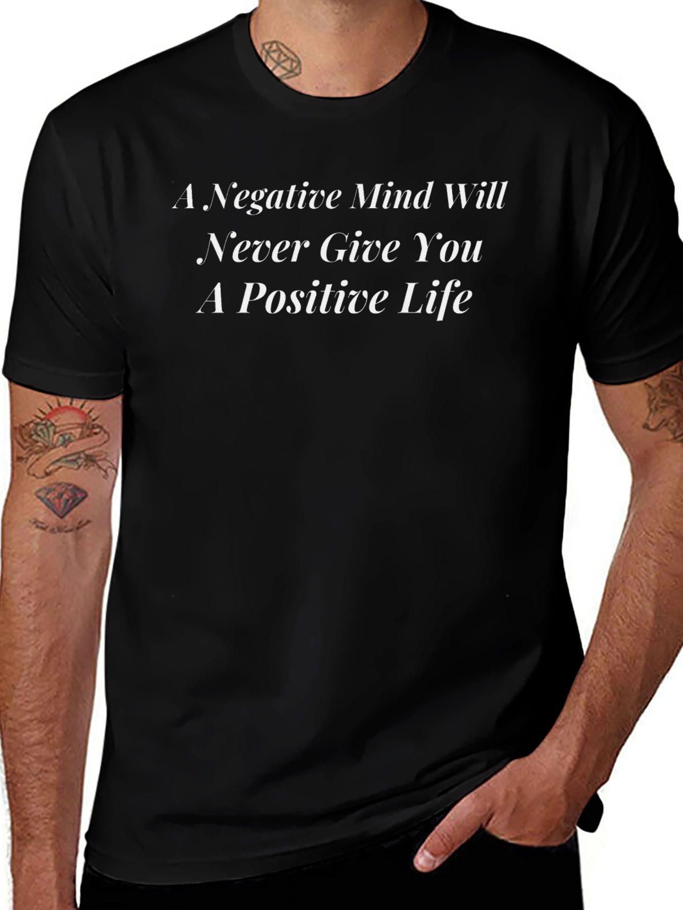 Inspirational Black T-Shirt: Positive Life Message