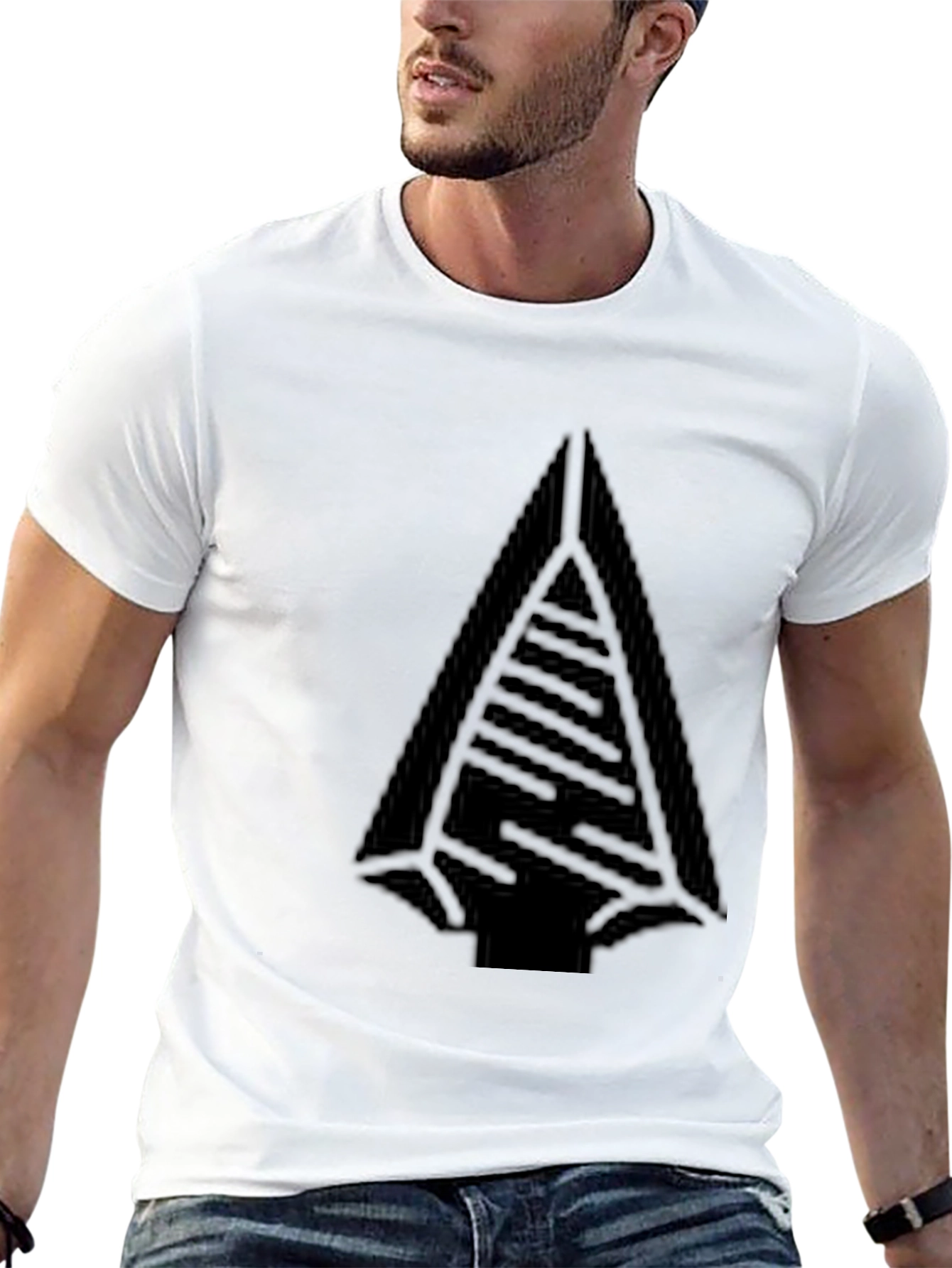 Mens Black Graphic Tee - Arrowhead Design
