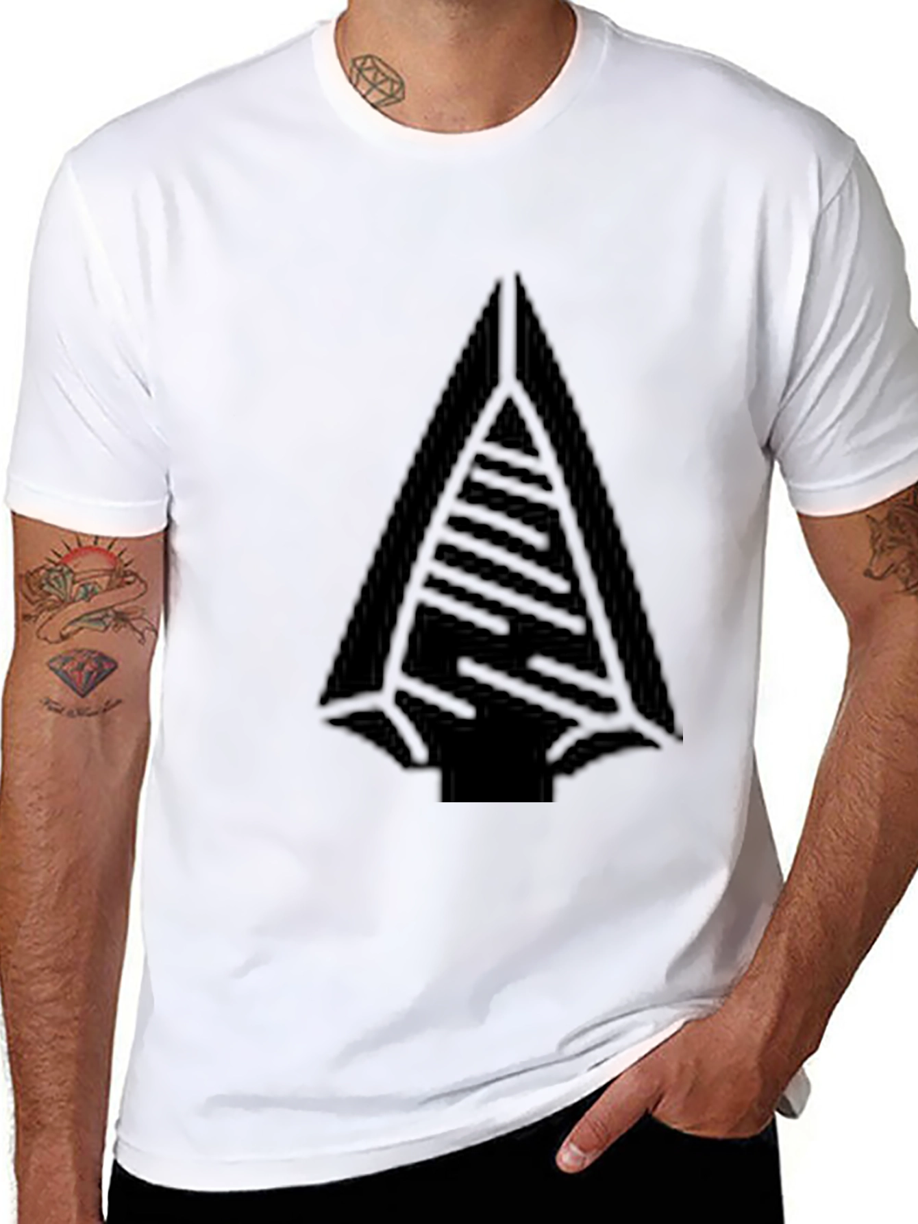 Mens Black Graphic Tee - Arrowhead Design