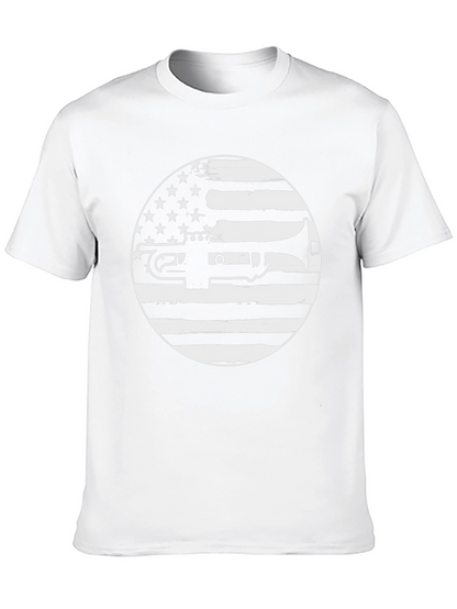 American Flag Trumpet Graphic Tee - Music Lover