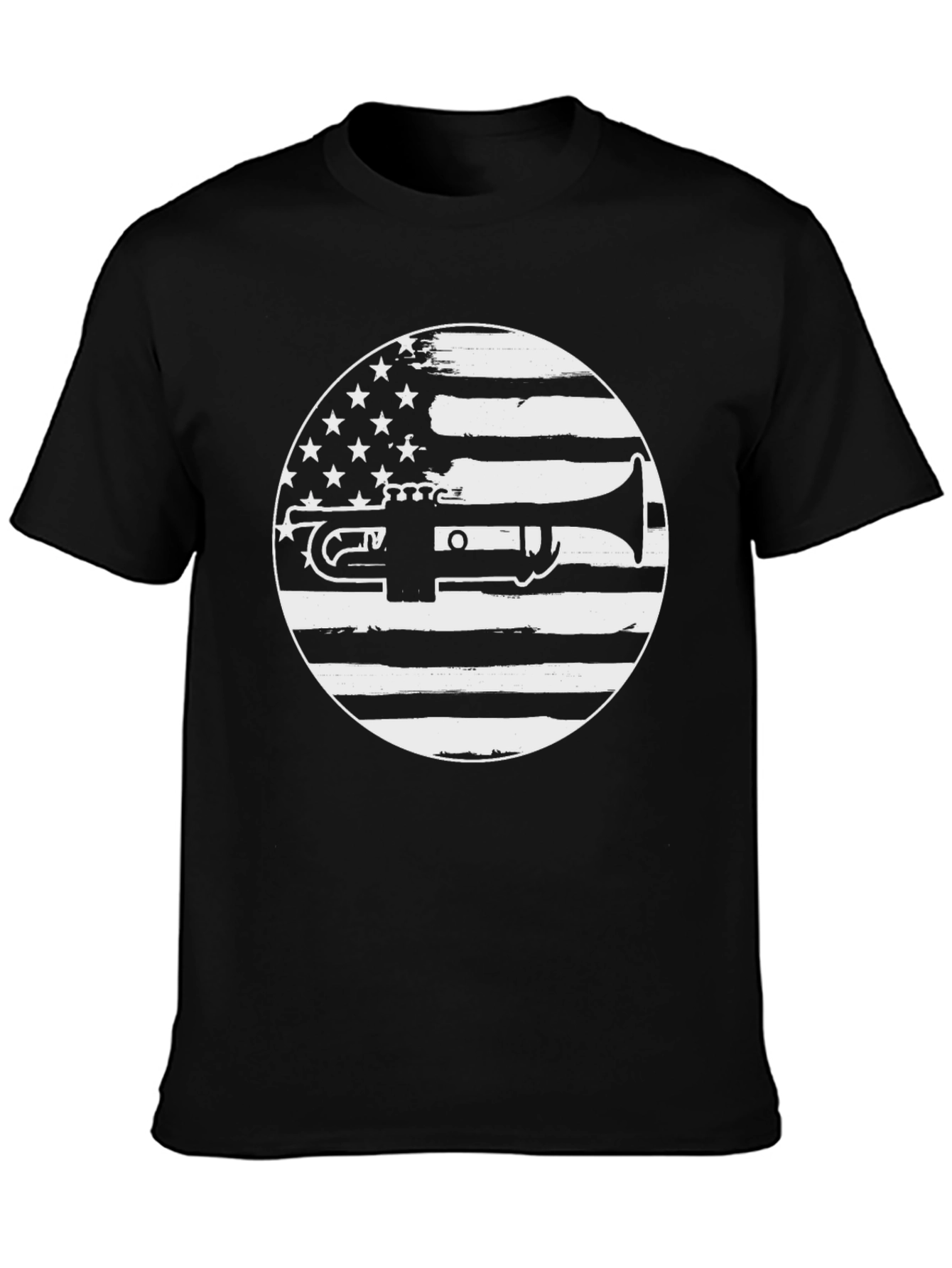 American Flag Trumpet Graphic Tee - Music Lover