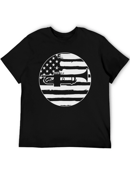 American Flag Trumpet Graphic Tee - Music Lover