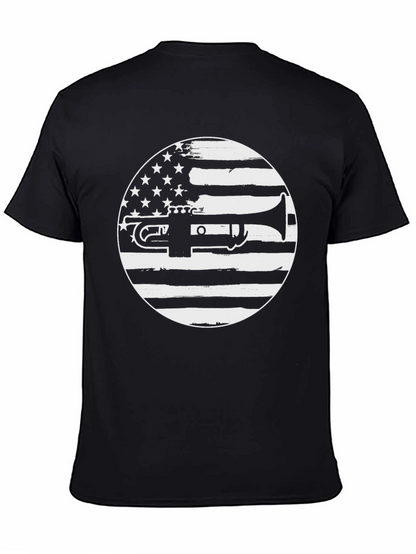 American Flag Trumpet Graphic Tee - Music Lover