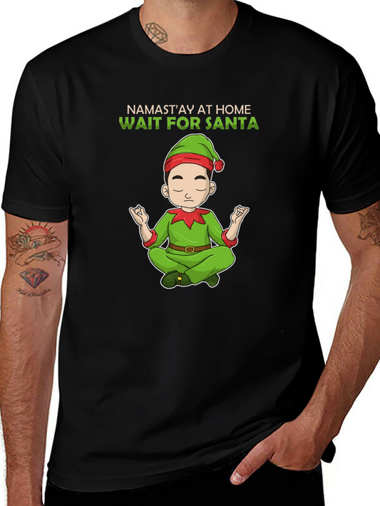 Namastay at Home Wait for Santa T-Shirt