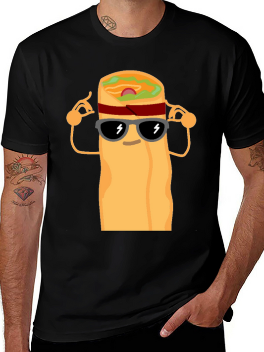 Cool Burrito Graphic T-Shirt - Black