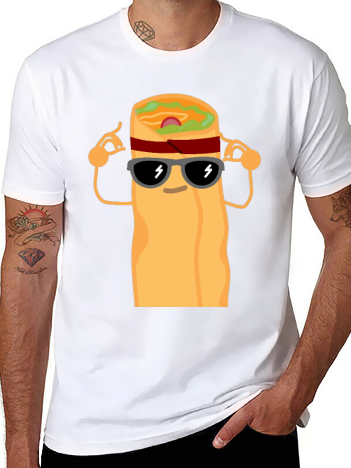 Cool Burrito Graphic T-Shirt - Black