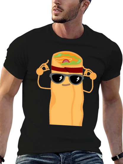 Cool Burrito Graphic T-Shirt - Black