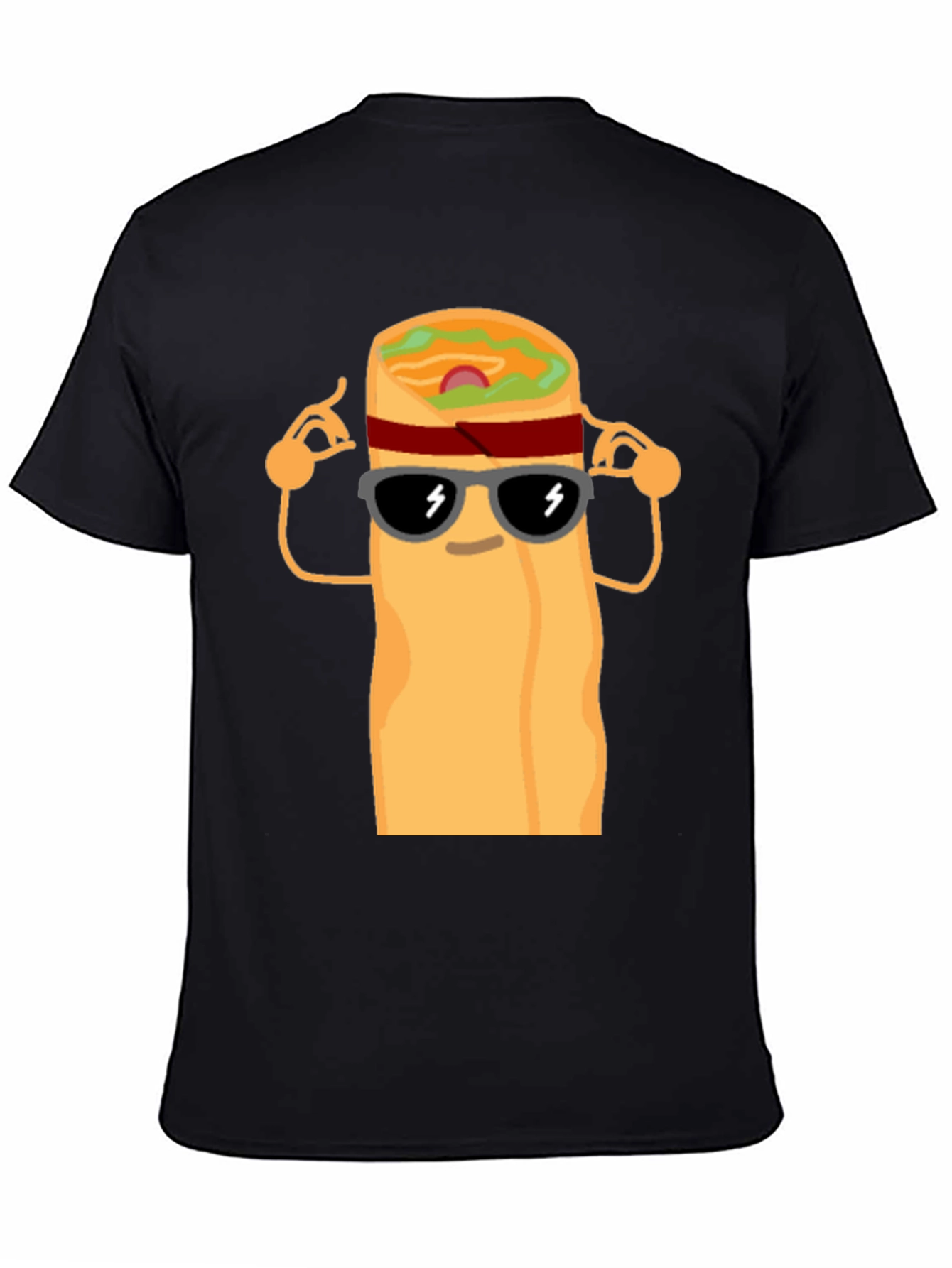 Cool Burrito Graphic T-Shirt - Black