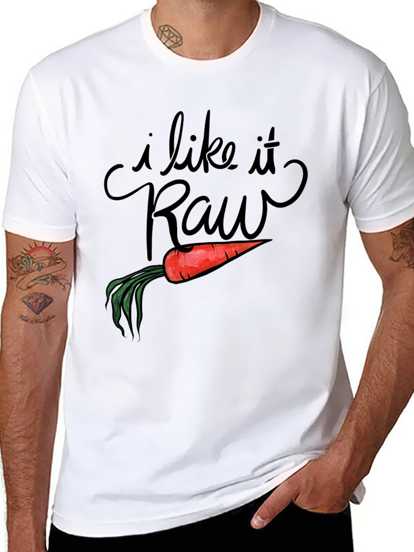 I Like it Raw Funny Carrot Pun T-Shirt