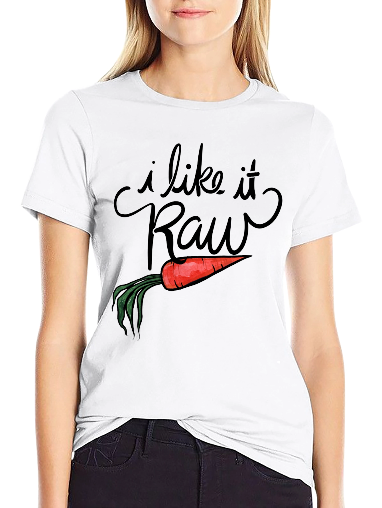 I Like it Raw Funny Carrot Pun T-Shirt